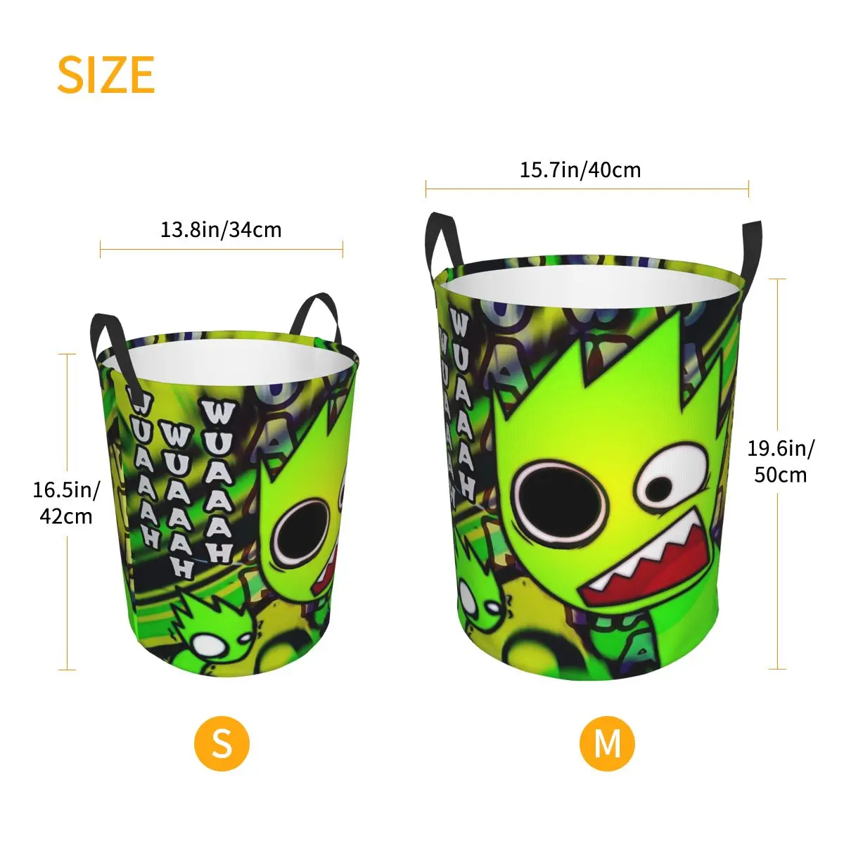 Laundry Collector Sprunki Cartoon Incredibox Game Foldable Laundry Basket Large Storage Children Washing Basket Home Organizer view 3