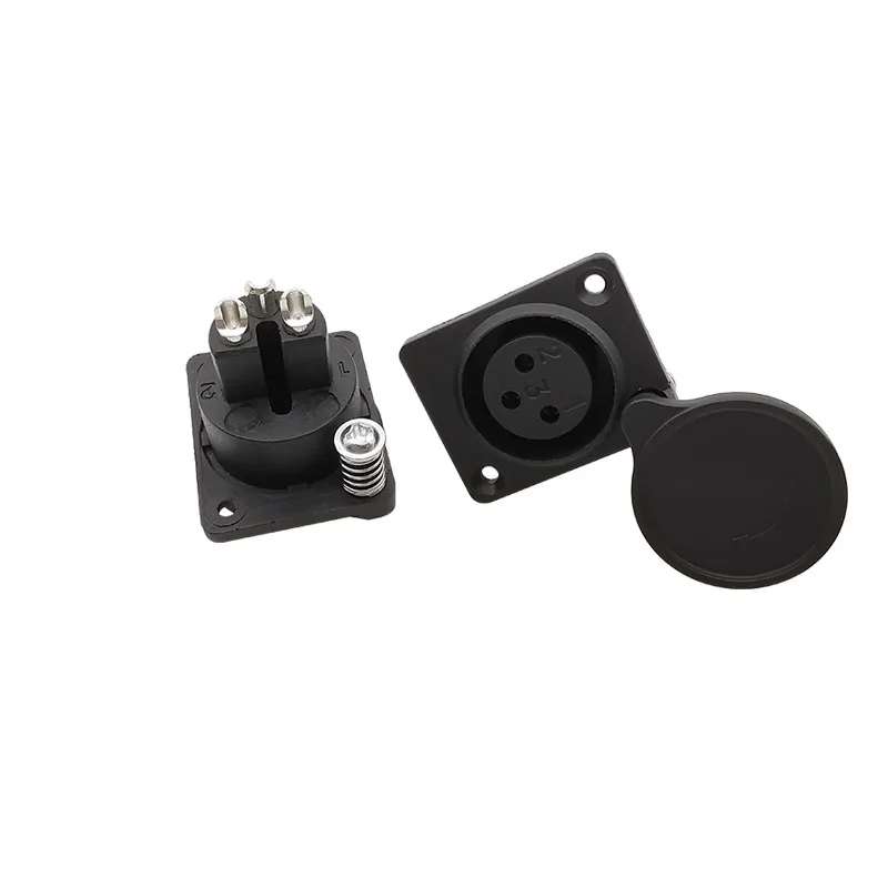 5Pcs/lot Black 3 Pin XLR Connector 3 Pole XLR Female Socket Panel Mount Audio Microphone Speaker Connectors with Dust Cap