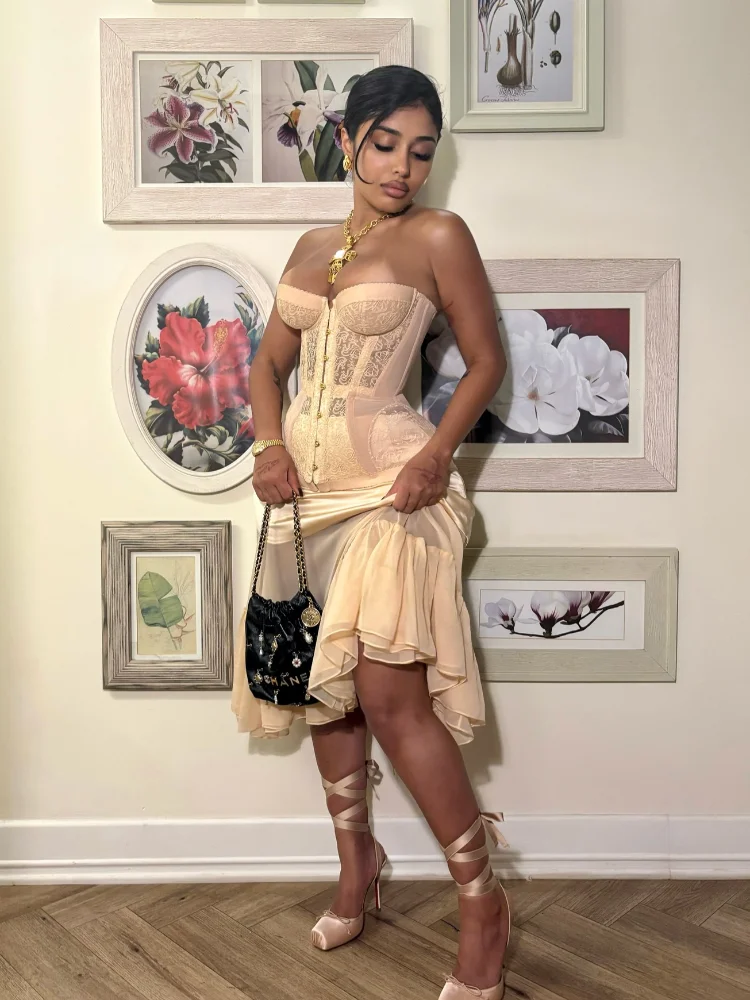 مثير الدانتيل Bodycon سترة للنساء موضة الصلبة حمالة واحدة الصدر عارية الذراعين انظر من خلال القمم جديد Y2k ملابس الحفلات