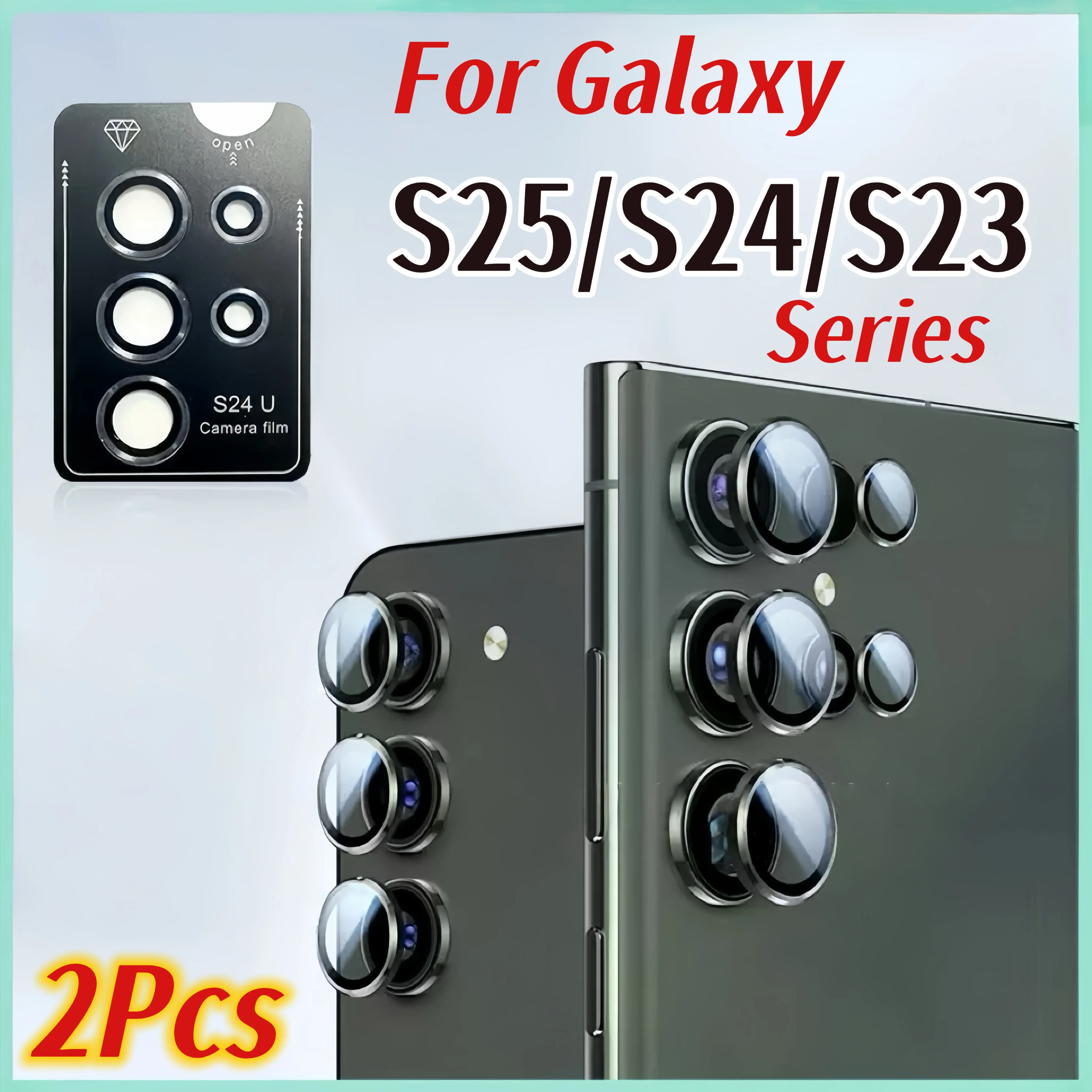 2Pcs Tempered Glass Camera Lens Protector For Samsung Galaxy S25 Ultra Plus S24 S23  S22 Ultra Anti Scratch HD Clear