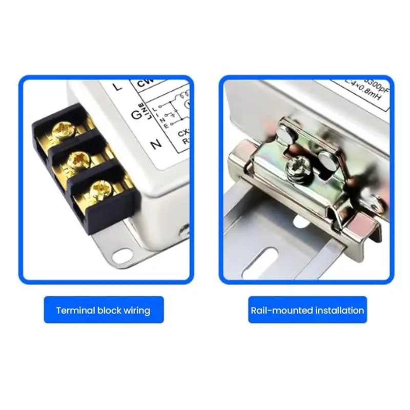 【Shop Now】Power Purification Unit AC 220V Single-Phase Bipolar Filter Suppression CW4L2-20A-R Terminal Block Installation