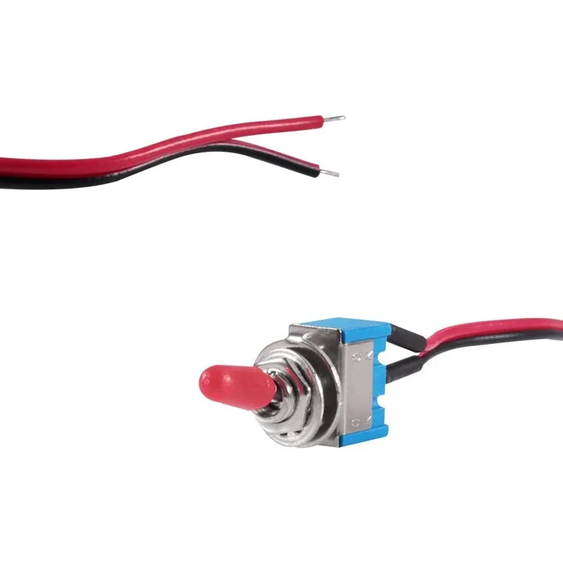 10 قطعة مفاتيح تبديل صغيرة تشغيل/إيقاف SPST مع مفتاح أسلاك ملحوم مسبقًا لشاحنة سيارة آلة اختبار الإضاءة في حالات الطوارئ الصناعية