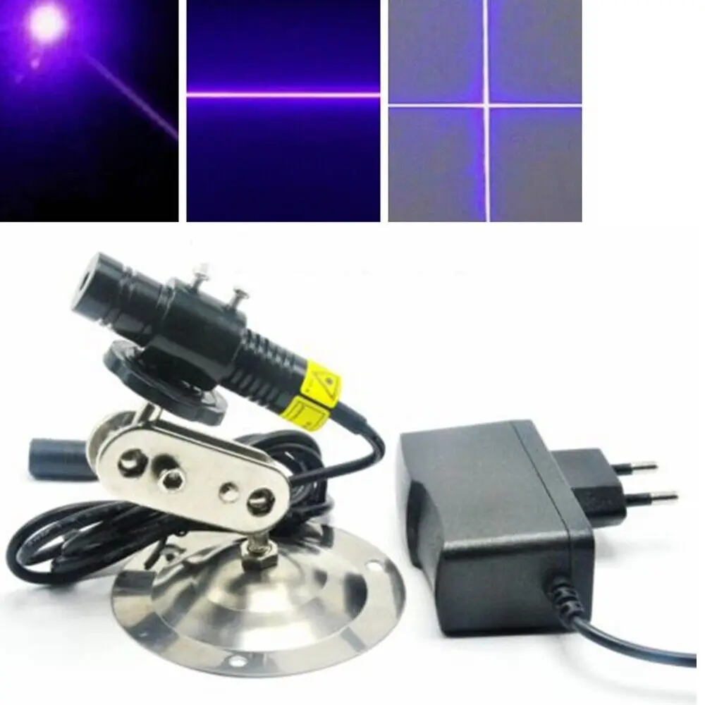 405nm 200mW  Dot/Line/Cross Adjustable  Violet Blue Laser Module Adapter & Holder 16*68mm