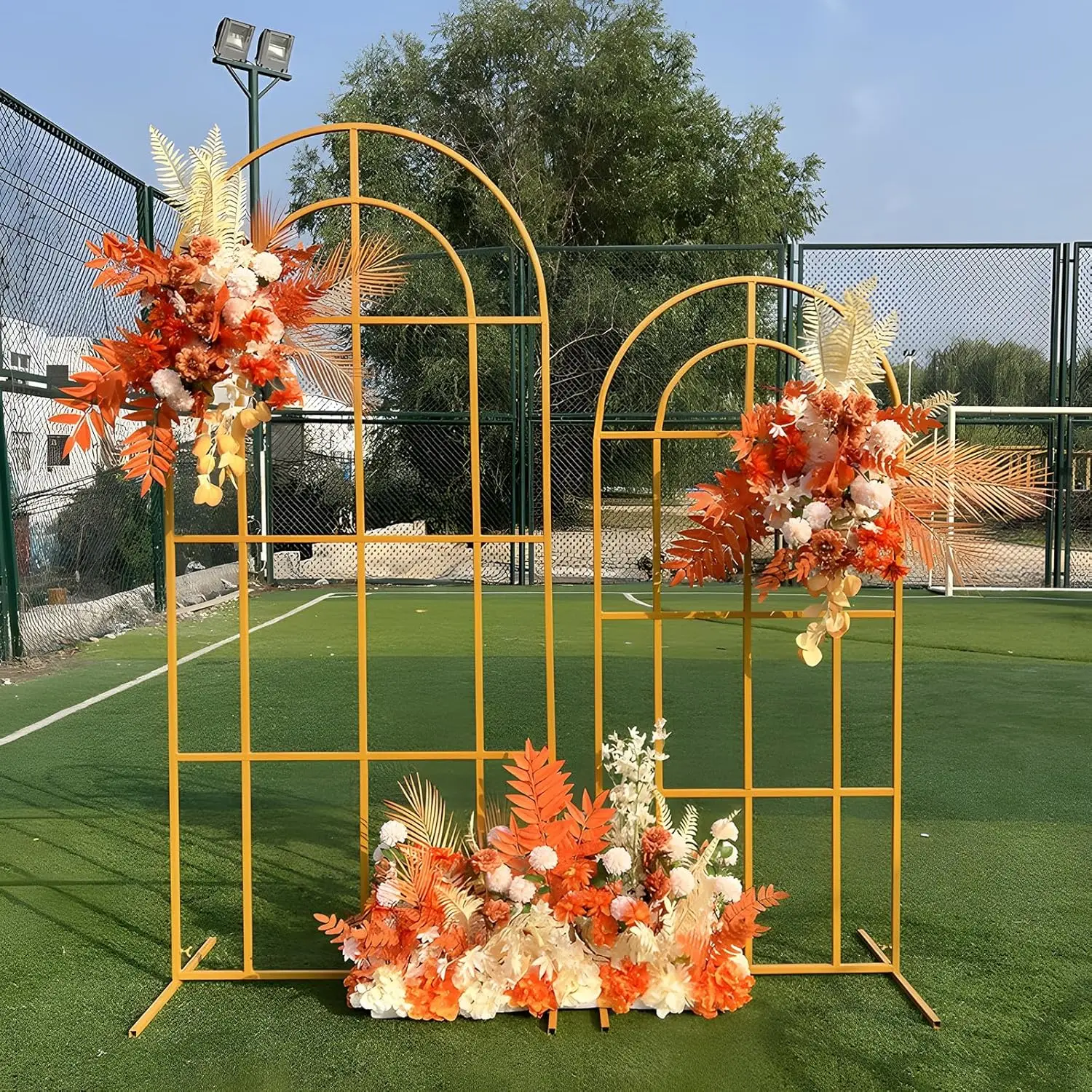 

Reconfigurable Wedding Arches for Ceremony, Easy to Assemble and Disassemble Metal Arched Balloon Arch Kit Decoration Garden