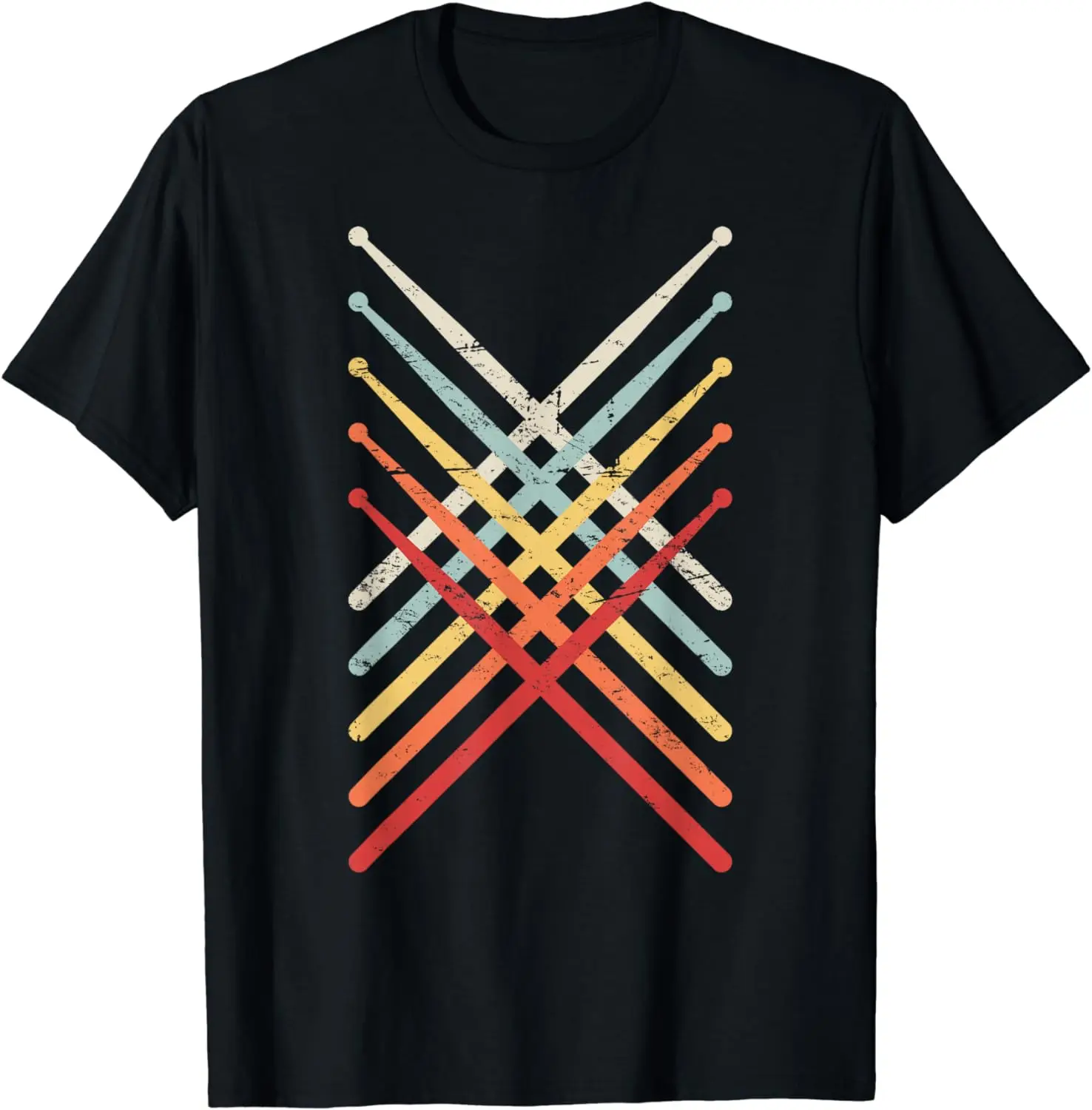 

Retro Distressed Drumsticks Percussion Marching Band T-Shirt