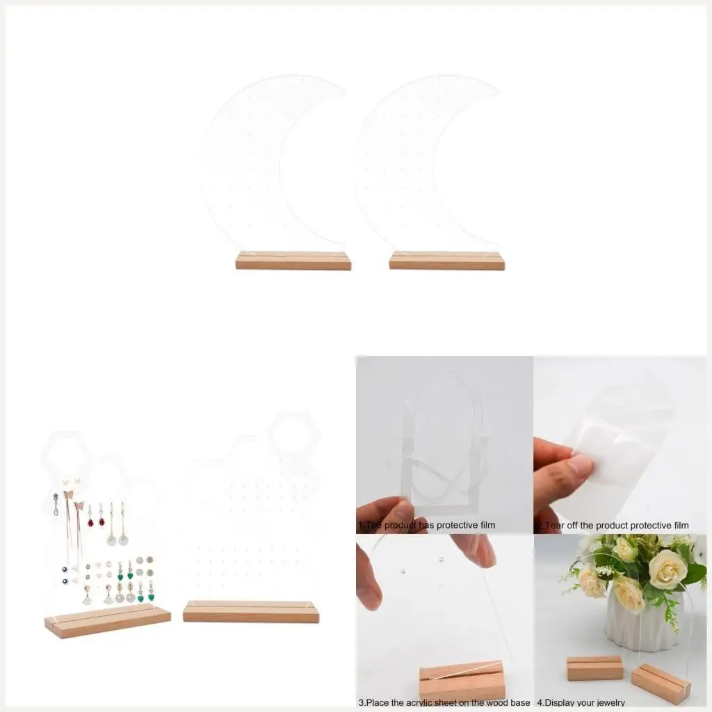 

Arched Acrylic Earring Holder Solid Hollow Acrylic Bracket Jewelry Retail Holder