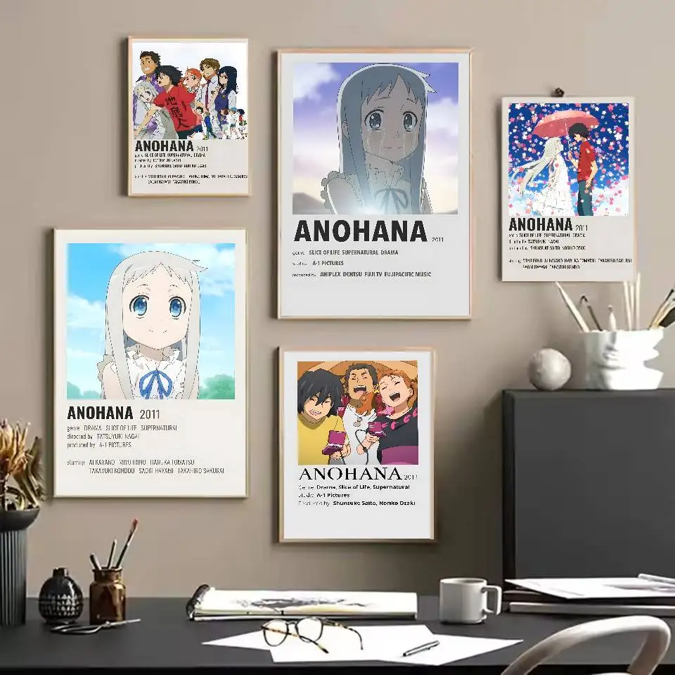 رومانسية أنيمي A-AnohanaS المشارك ذاتية اللصق الفن ورقة مقاومة للماء ملصق مقهى بار النوم غرفة جدار ديكور