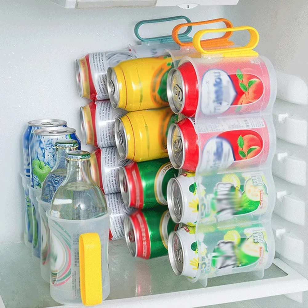 Refrigerated Can Rack Fridge Beer Storage Box Drink Organizer Shelf Hand-held  Home Kitchen Beverage Drink Can Storage Box