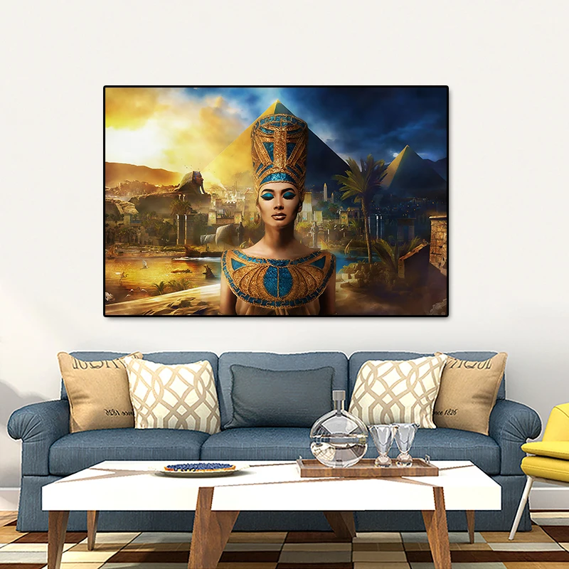 Ancient Egypt Pyramid Queen Cleopatra Canvas Paintings Posters and Prints Wall Decor Art Canvas Picture for Home Decor Cuadros