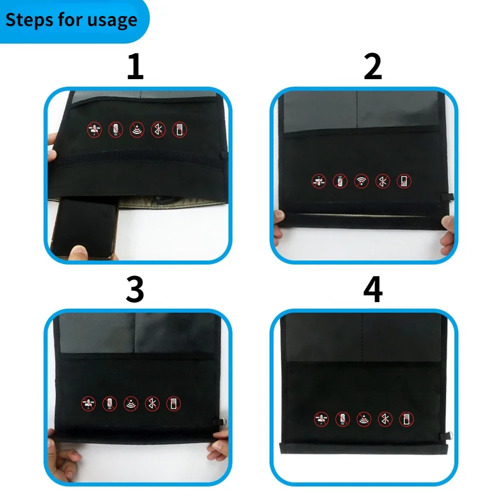 RFID Signal Blocking Bag Mobile Phone Anti-radiation Signal Shielding Bag Faraday Cage Pouch for Wallet Case ID Card Car Key view 5