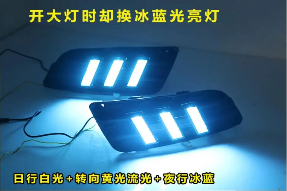 Faro de parachoques de coche para Lancer, luz diurna, accesorios de coche DRL, faro LED, luz antiniebla, 2013 ~ 2015y