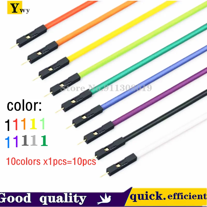 10PCS  Colored silicone DuPont wire 26AWG soft silicone DuPont wire 2.54 soft 1pin female to female/male to male/male to female