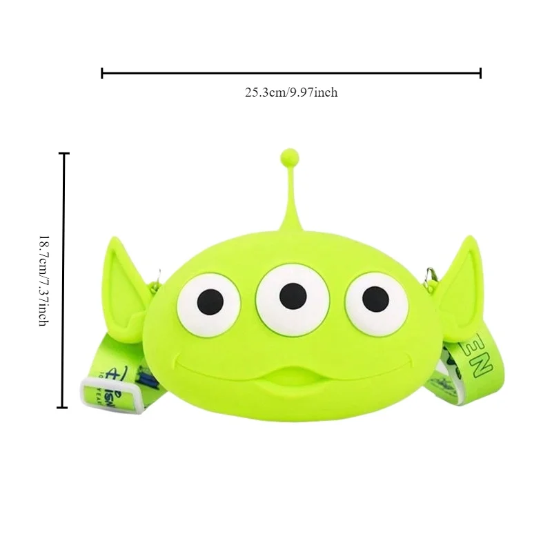 Disney Bag Mike Wazowski Cute Silica Gel and Compact Crossbody Lightweight and Cartoon Girl Pericardial Children Change Storage