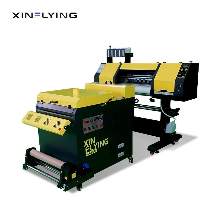 Xin Flying new arrival DTF Printer 24 inches 60cm dual xp600 I3200 T-shirt Printing Machine with Powder Shaker Oven