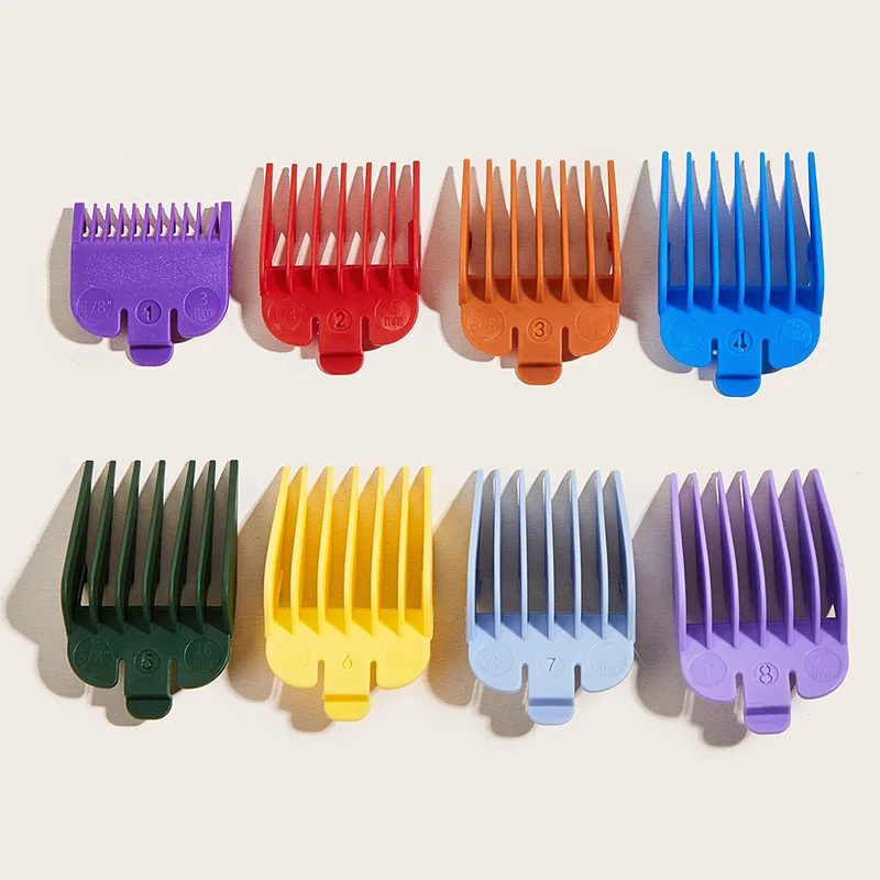 

8Pcs/Set Limit Comb for Wahl Color Black Hair Clippers Guard Positioning Caliper Hair Trimmer Professional Cutting Guide