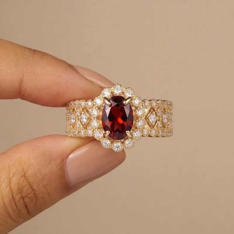 

Daily Wear Oval Cubic Zircon Shining Rings for Women Golden Colour High Quality Female Accessories Wedding Party Jewelry