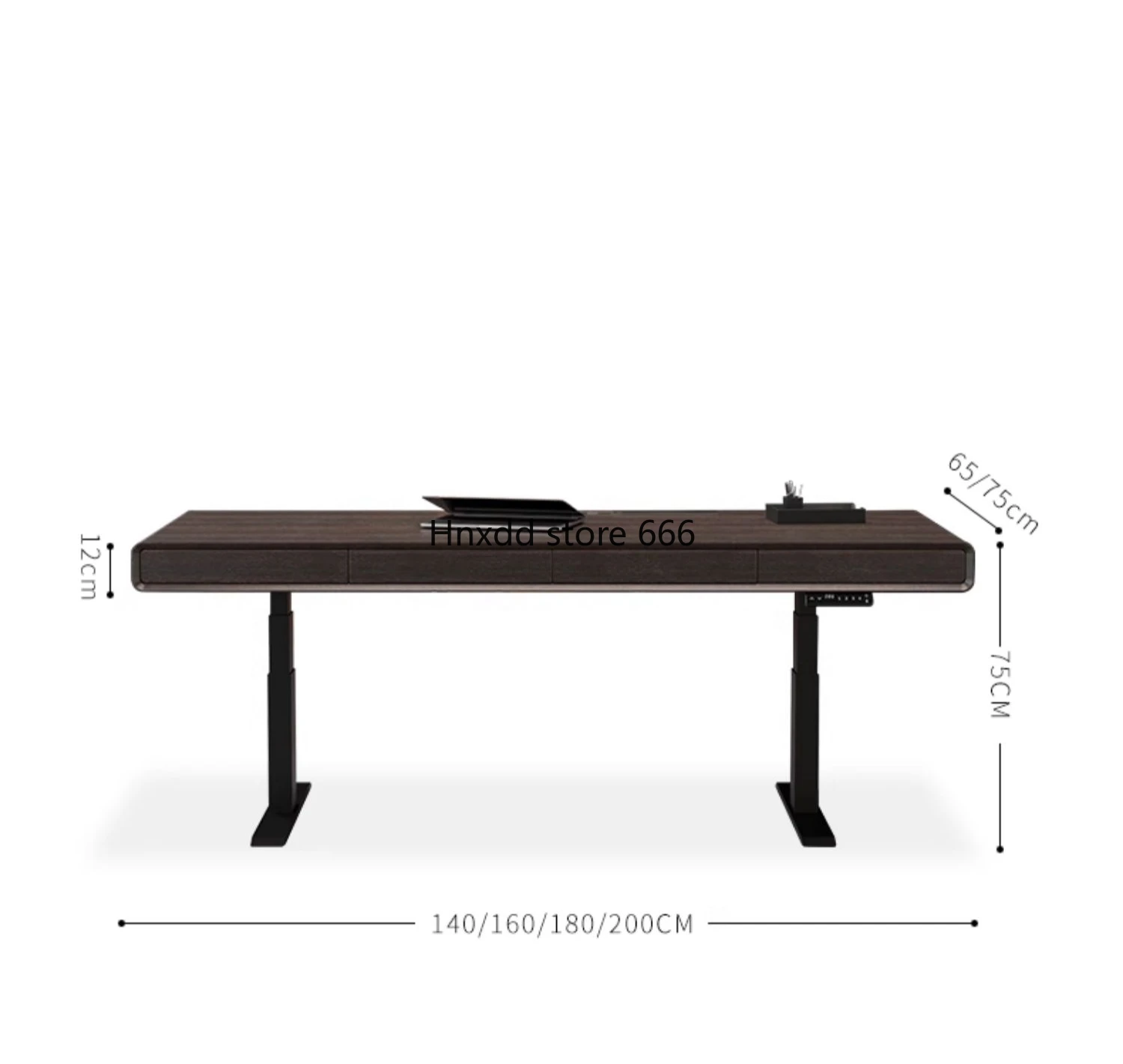 Light luxury modern high-end solid wood intelligent electric lifting desk