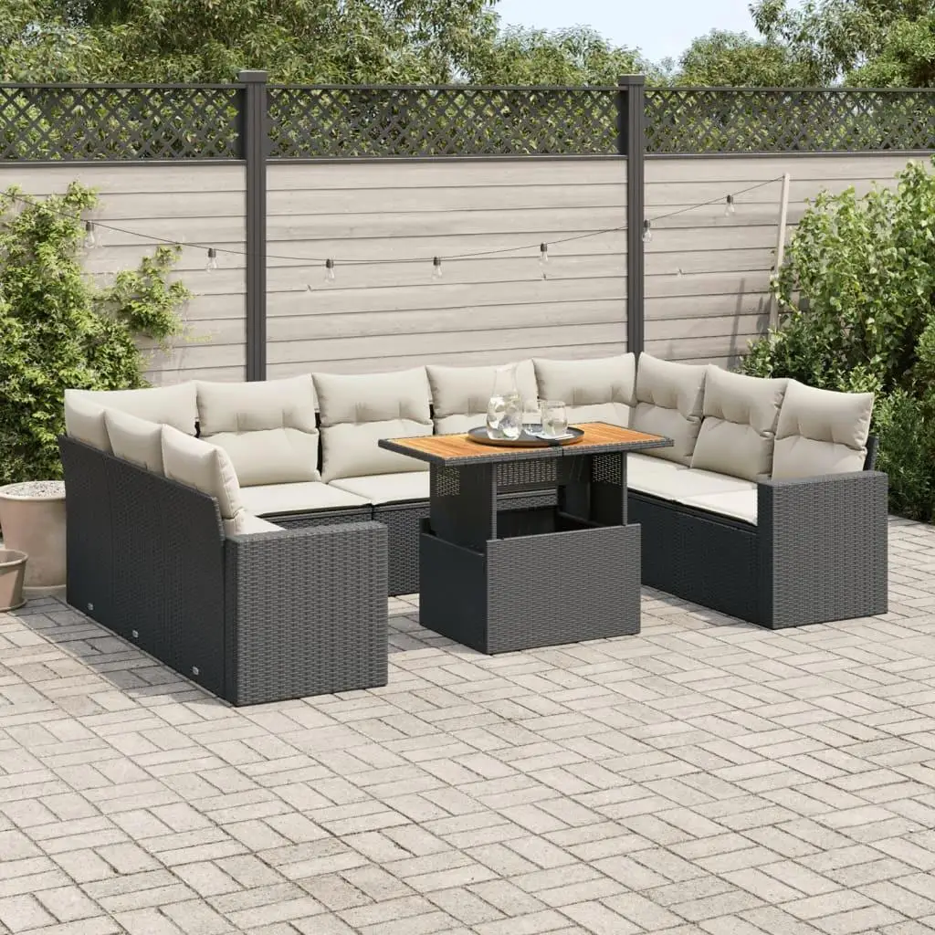 

Stylish Black and Cream White Garden Sofa Set for Outdoor Patio Relaxation and Comfort