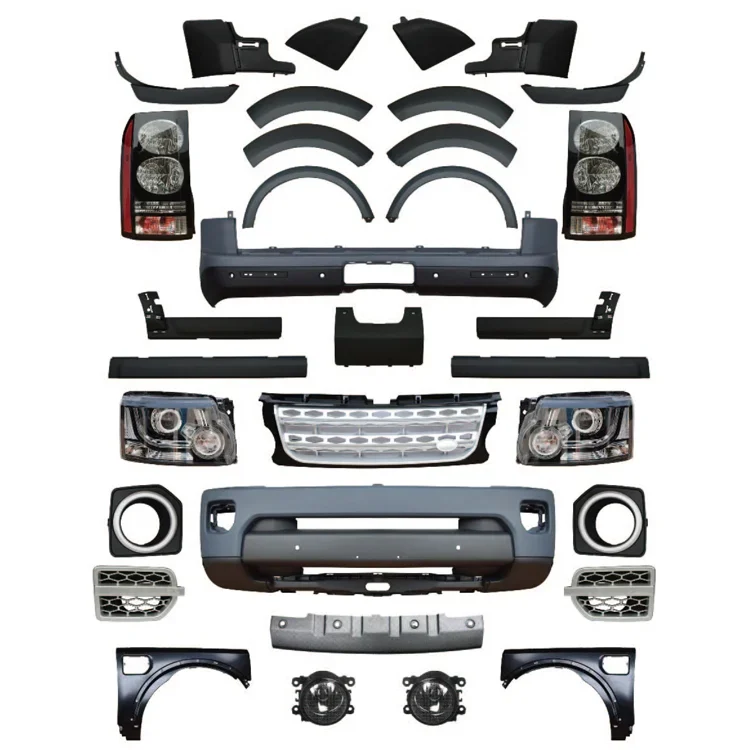 Upgrade Kit Facelift Conversion Bumper Bodykit Auto Parts For Land Rover Discovery 3 2005-2009 to 2014 LR4 Car Accessories