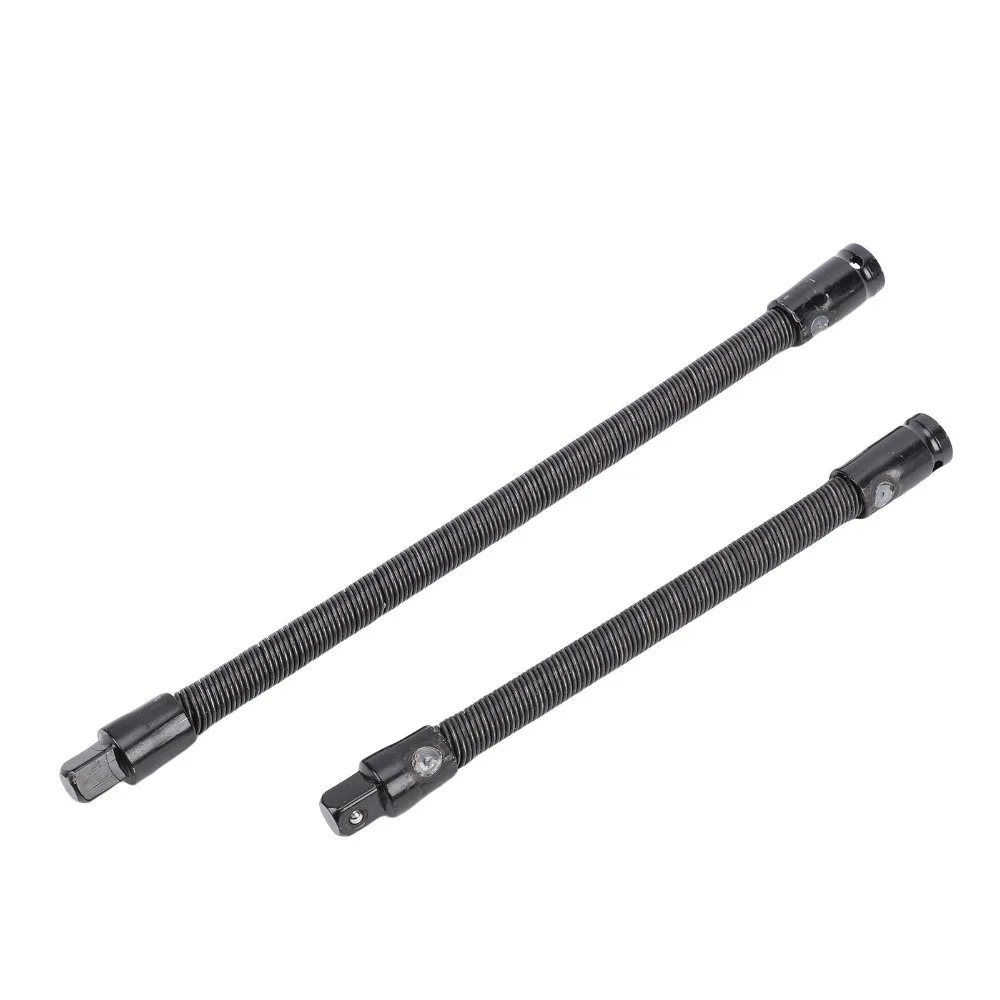 

2pcs 1/2 Inch Drive Flexible Socket Extension Bar Spring Steel 250mm 350mm Bendable Socket Extender S2 Alloy Steel