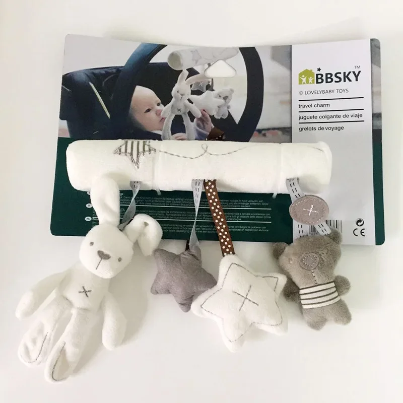 Animal Rabbit Hanging Plush Twisted Pram Toys Rattle Spiral Baby Spiral Bed Soft Stuffed Doll for Kids Women