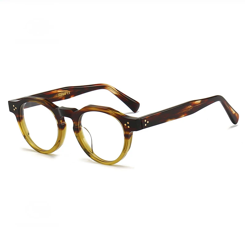 

High Quality Retro Round Glasses Frame Men Women Vintage Acetate Optical Eyeglasses Japanese Handmade Prescription Eyewear Male