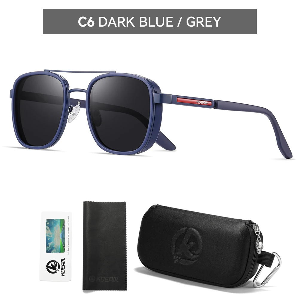 KDEAM Shield Polarized Sunglasses Men High-Quality TR90 Sunglasses Driving And Fishing Glasses With Zipper Case