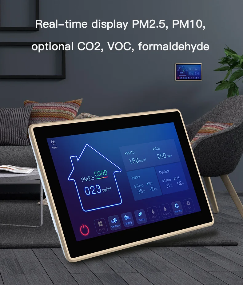 Tuya App RS485 Smart Air Quality Monitor und Controller Intelligent Controller Fresh Air Ventilation System
