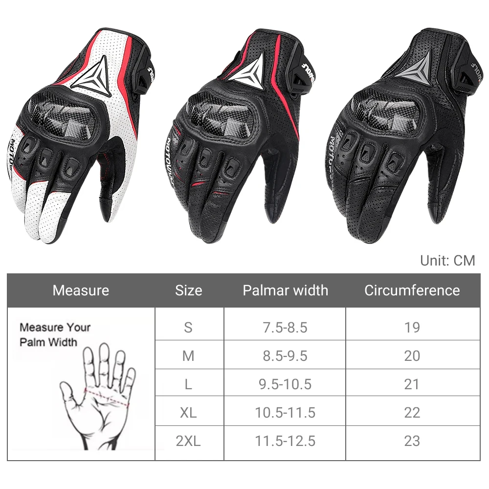 Motorcycle Gloves Men\'s Leather Gloves Summer Riding Motorcycle Gloves Motocross Bike Touch Screen Breathable Protection