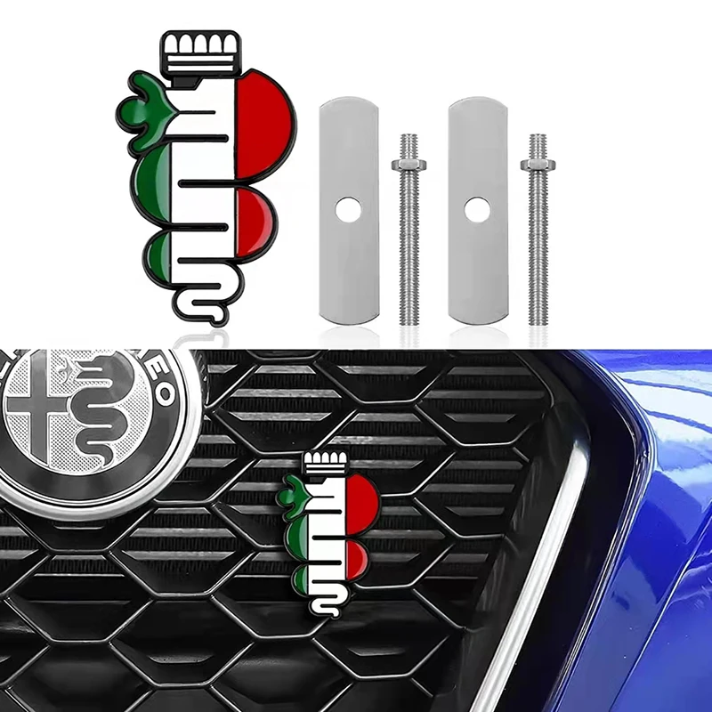 Pegatinas para el capó delantero del coche, emblema para Alfa Romeo 147, 156, 166, 159, Giulietta, Mito, Stelvio, accesorios de calcomanías de