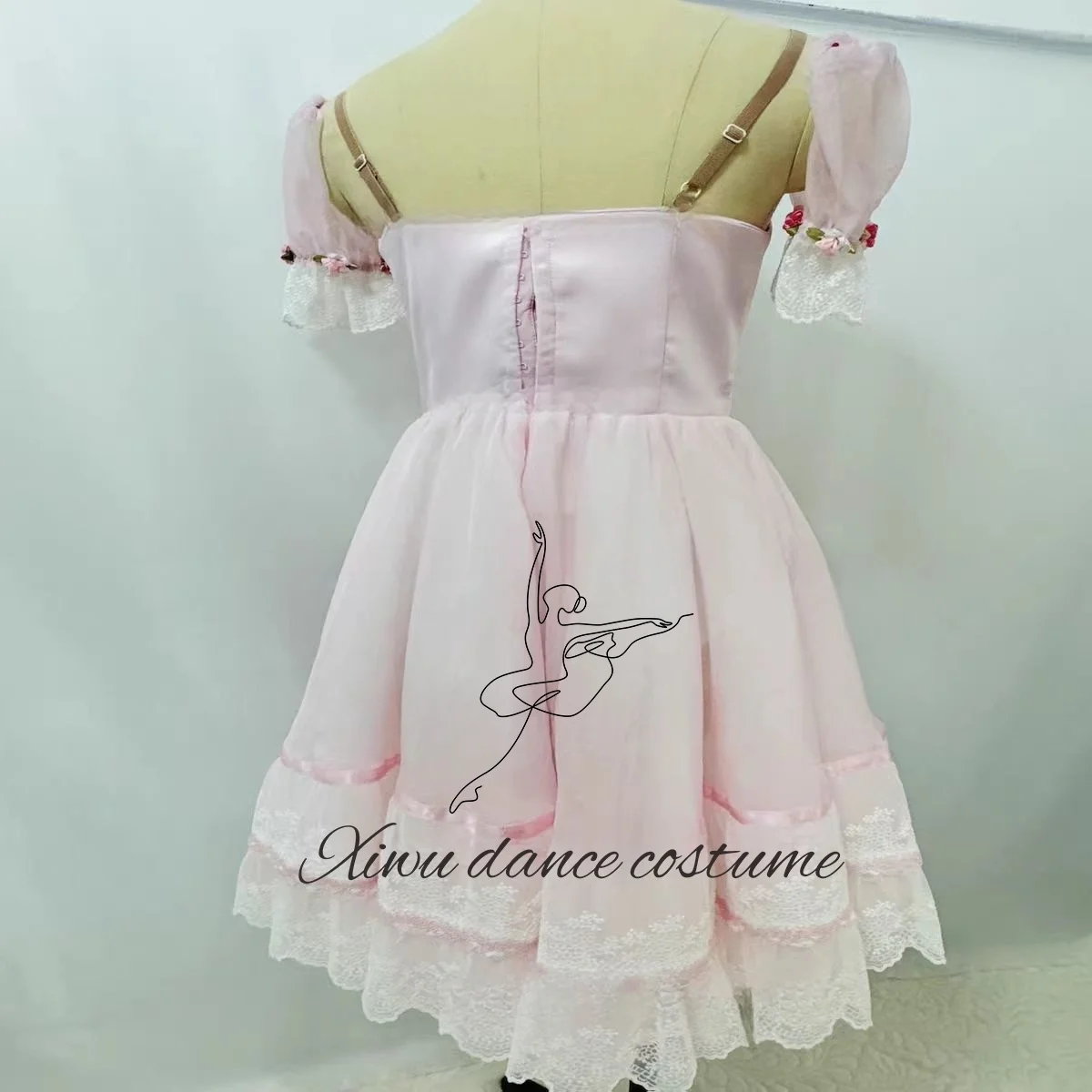 졸업 무도회 변형 발레 드레스 클래식 화이트 롱 드레스 블루 벨트 리본 세트 다이아몬드 그랜드 스윙 드레스