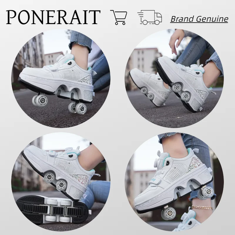 Boys Girls Roller Shoes USB Charging LED Light Up Children Roller Skate Casual Skateboarding Shoes Sports Shoes Kids Skates