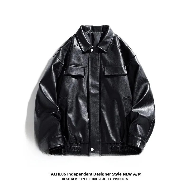 

Anyu американский ретро хип-хоп джет из искусственной кожи мужская модная уличная свободная мотоциклетная одежда Haome длинное пальто све