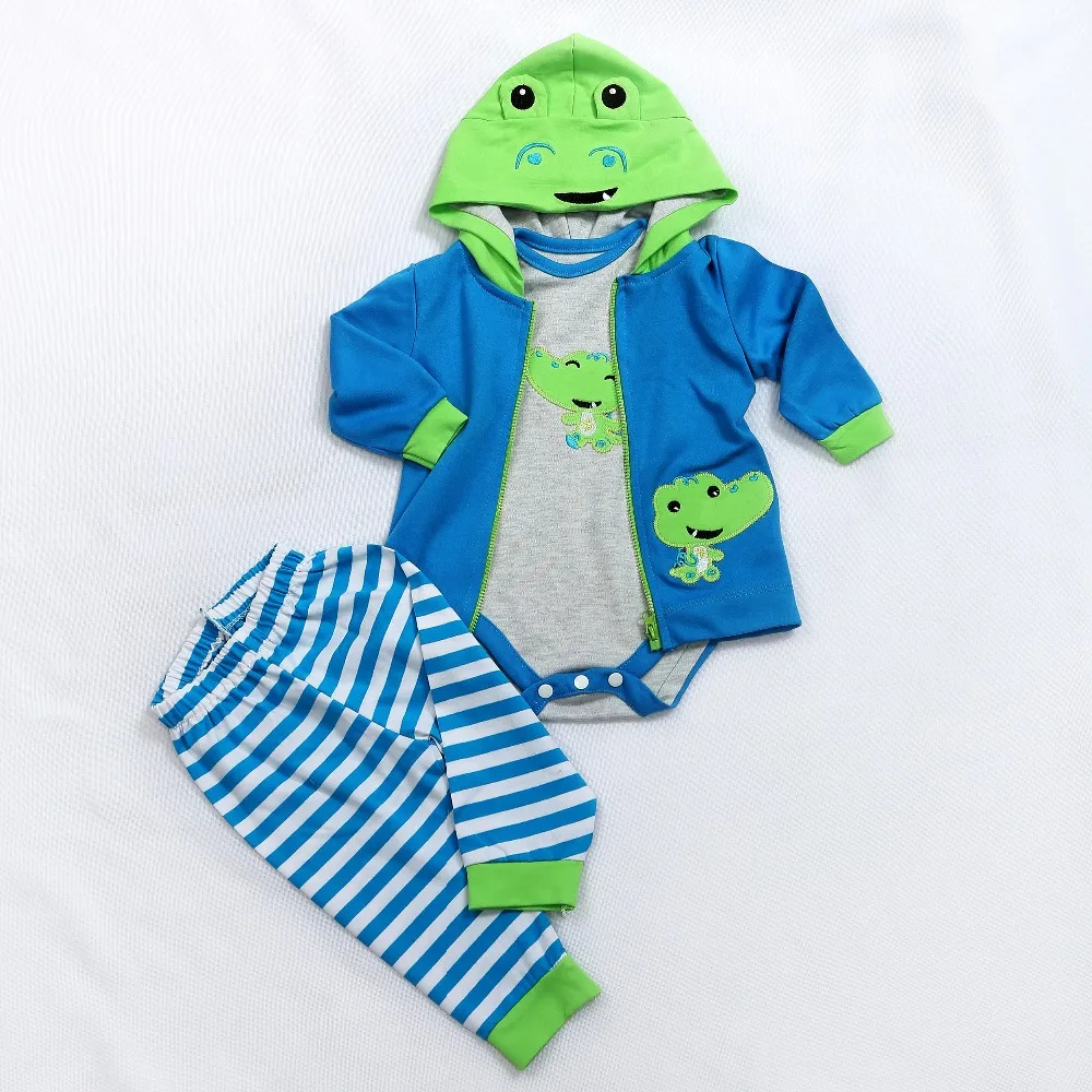 Vestido de boneca reborn 47/60, fantasia de panda de algodão de alta qualidade, acessório de brinquedo infantil, presente de natal, vestido de boneca reborn de algodão de alta qualidade