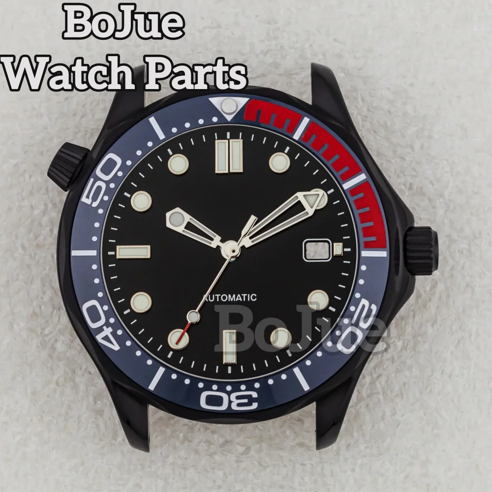 

41mm Black nh35 case 316L stainless steel sapphire glass strap 10BAR waterproof luminous dial for Seamaster 300 NH36 movement