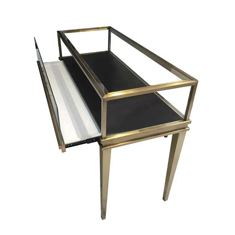 custom.Luxury Jewelry Showcase With Built-In Lighting and Adjustable Shelves Retail Store