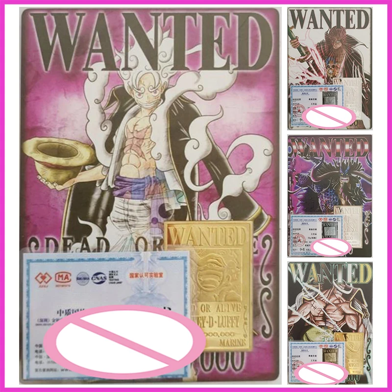 Anime ONE PIECE Rare Acrylic Metal Refraction Foil Luffy Shanks Kaidou Newgate Toys for boys Collectible Cards Birthday Present