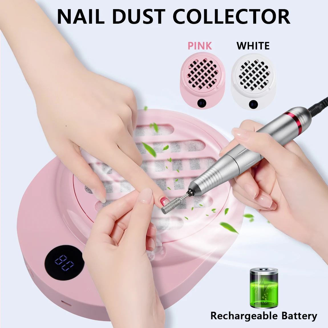 

Перезаряжаемый мини-USB-интерфейс, пылесборник для ногтей, вентилятор для маникюрной машины, мощный пылесос для ногтей