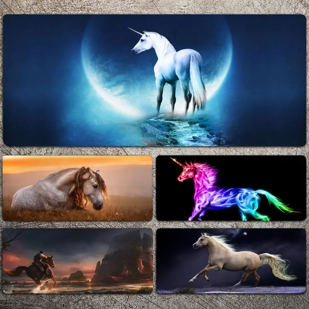 

Nordic Style Horse Mousepad Large Gaming Mouse Pad LockEdge Thickened Computer Keyboard Table Desk Mat