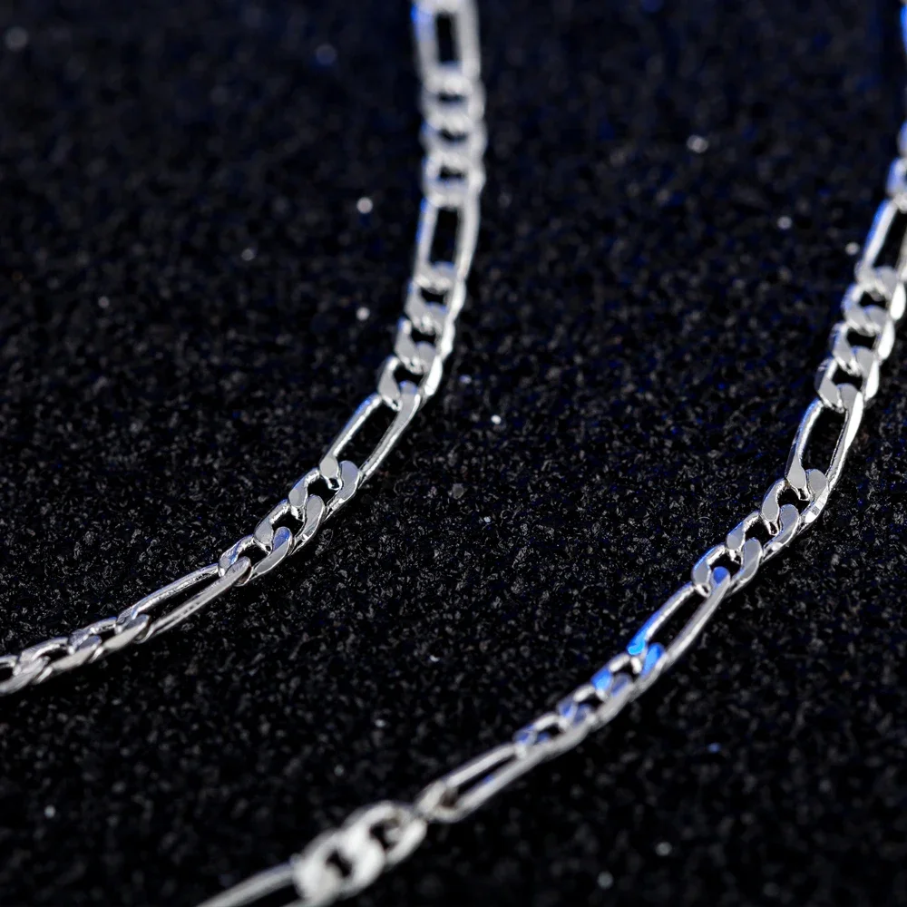 4mm Wide Stainless Steel Figaro Necklace 3:1 Steel Chain Hip Hop Three Room One NK Necklace Side Chain