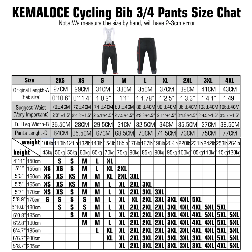 KEMALOCE Cycling Pants 3/4 Summer Anti-UV High End Gel Pad Bike Bib Pants 3/4 Solid Black/Grey/Blue Spring Bicycle Knicker