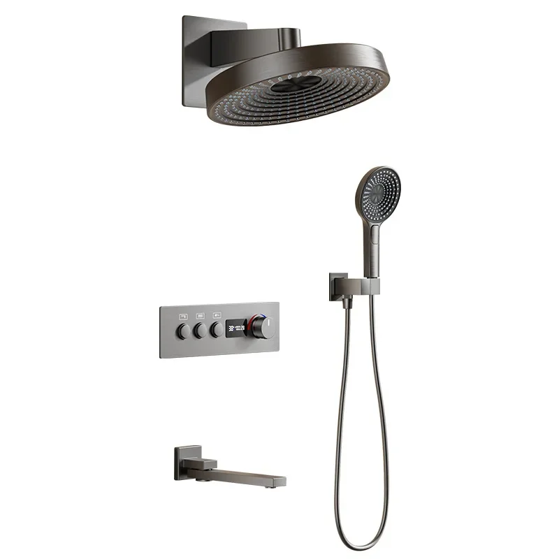 

Concealed shower shower set, all-copper pre-embedded bathroom bath household shower set embedded in the hotel