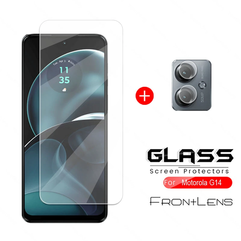 

For Motorola Moto G14 Glass For Motorola G14 Tempered Glass Screen Protector Flim 9D Camera Protector Flim For Moto G14 Glass