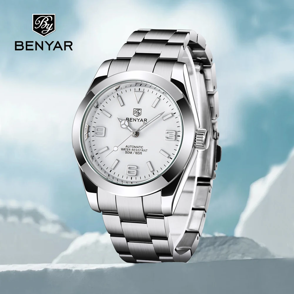 

BENYAR 2025 новые мужские часы, лучший бренд, роскошные автоматические часы для мужчин, механические наручные часы, водонепроницаемые спортивные мужские подарочные часы