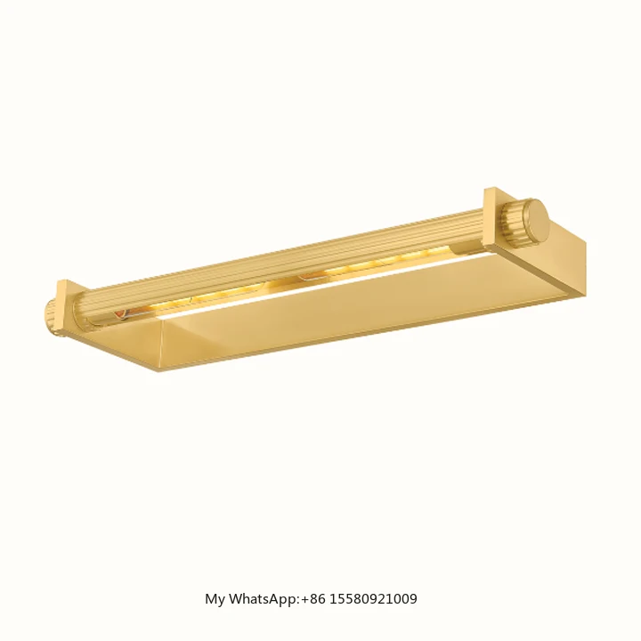 Luxury-Style Steel Golden Vanity Mirror /LED Bathroom Mirror Cabinet / Waterproof Makeup/ Hotel Wall Lamp