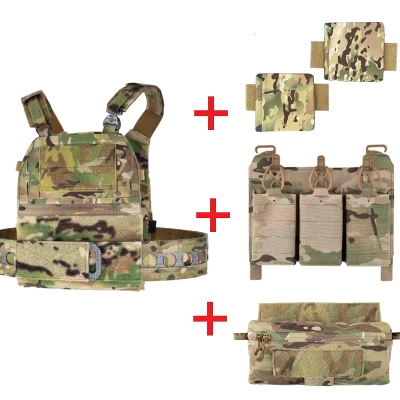 

Спорт на открытом воздухе с металлической пряжкой FE FCPC V5 Жилет + сумка на боковую панель + сумка на боковую панель + тройная сумка для журналов + сумка для живота