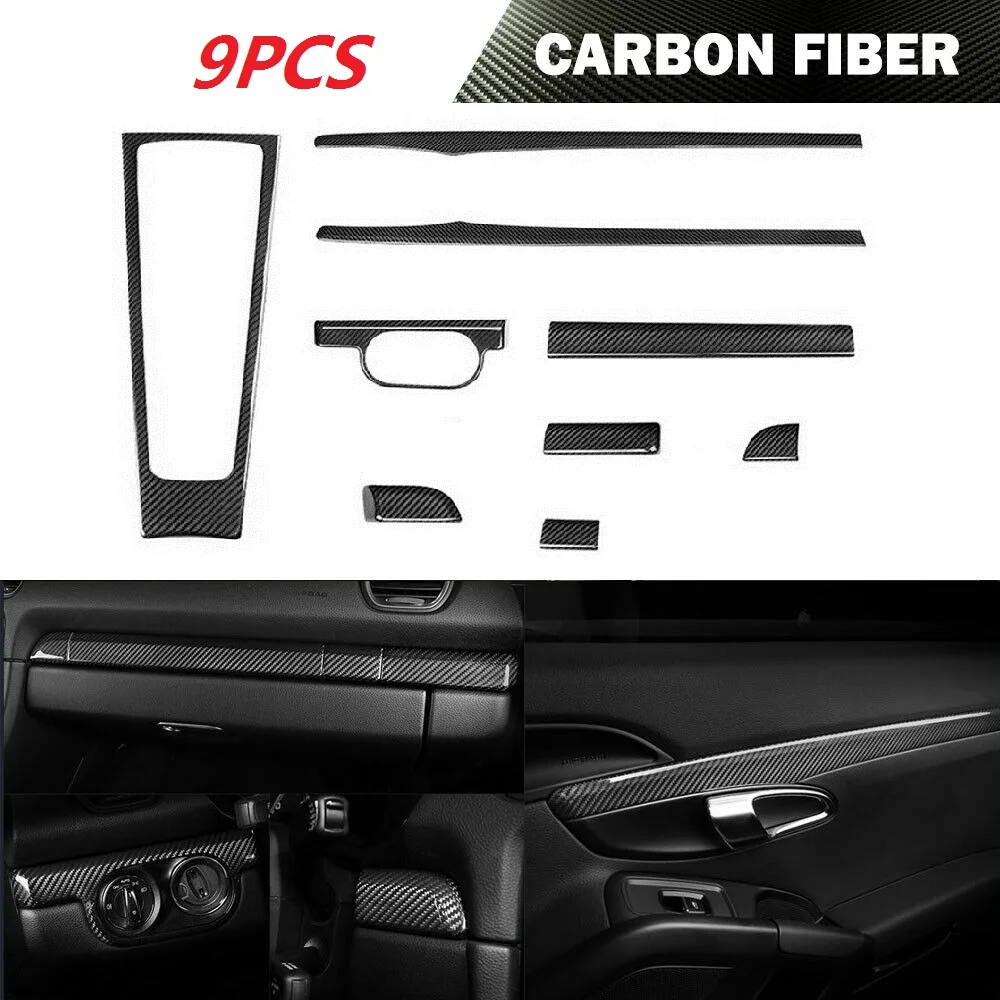 Carbon Fiber Interior Cover Trim Kit Dashboard Panel Gear Shift Box Cover Door Panel Trim For Porsche 911 718 981 Boxster Cayman