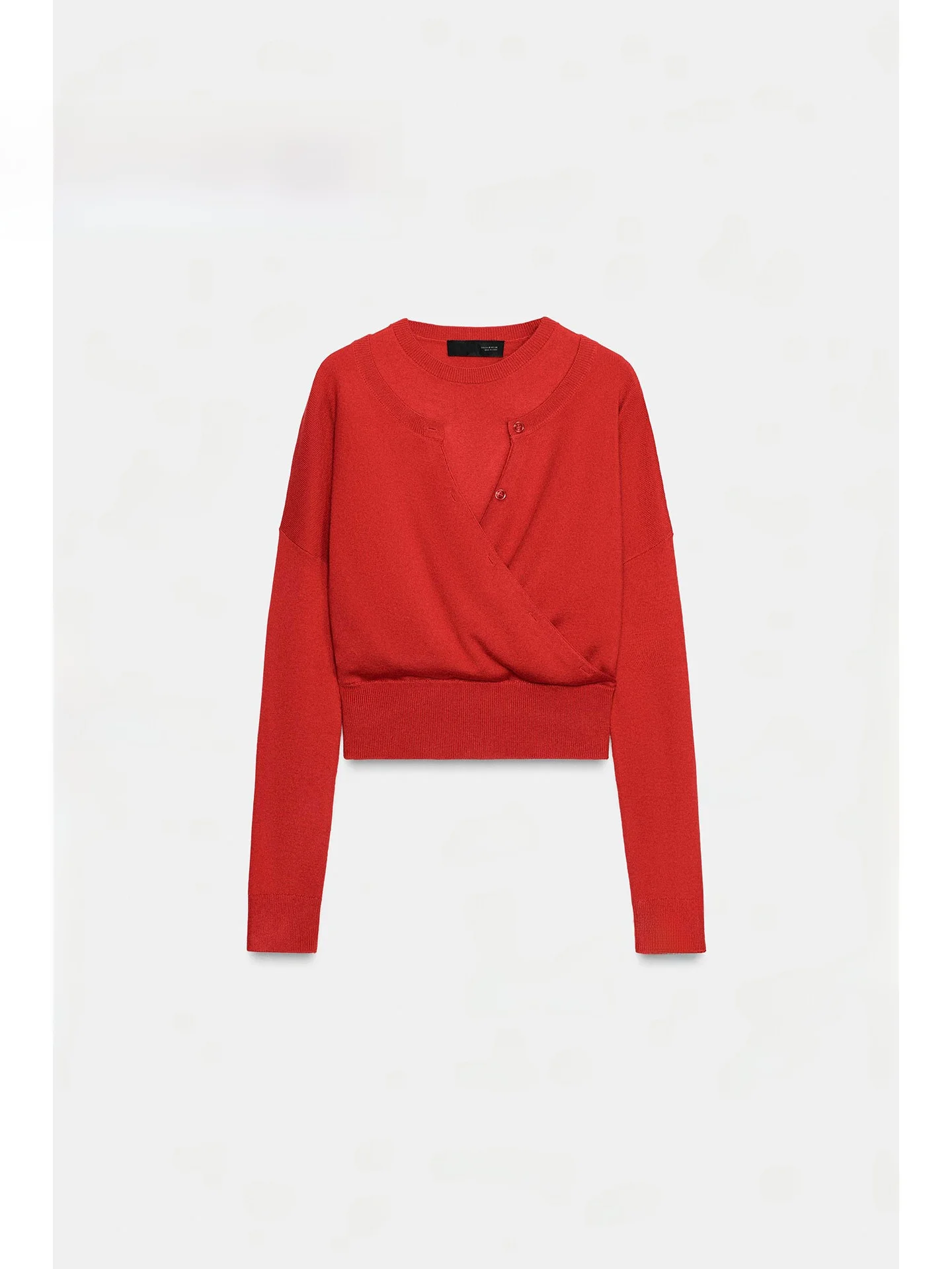 

Spring 2026 Unique Stylish round Neck Long Sleeve Double Layer Knitted Jacket Women's Design Sense Comfortable Loose Fit Oute...