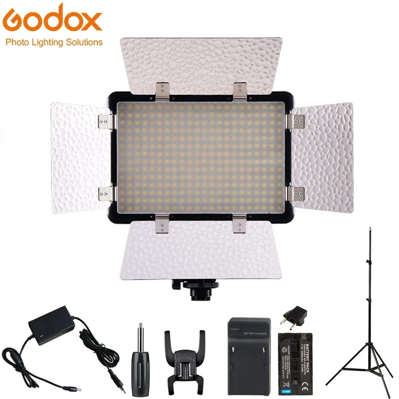 Godox LED308C II LED308 3300-5600K LED Video Studio Light optional AC adapter & Battery kit  for Canon Nikon Camera DV Camcorder