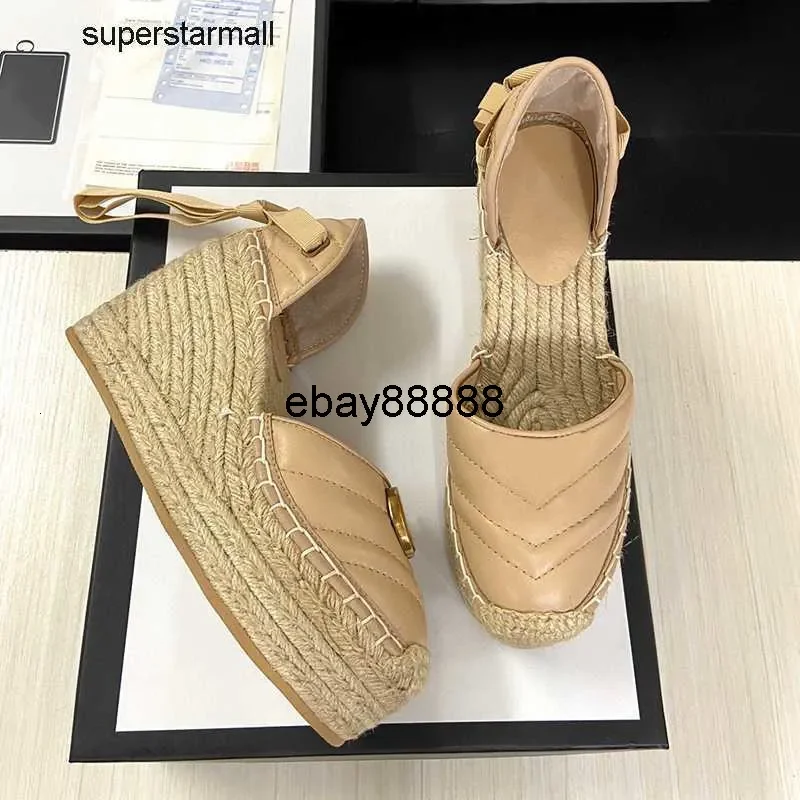 

Laceup Fashion Designer Women Sexy Wedge Heel Platform Sandals Espadrille Real Leather Ankle Matelasse Ladies Hig gg gucciis guc